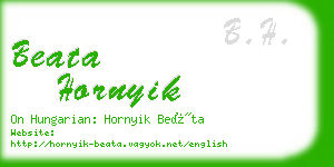 beata hornyik business card